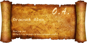 Oracsek Alex névjegykártya